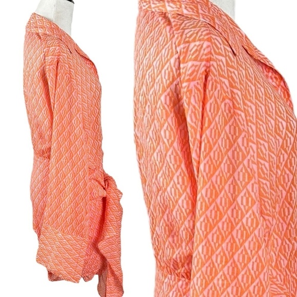 Free People Rillo Shirt Dress Pink Rose Size Small NWOT Cover Up Orange Tropical - Picture 9 of 12